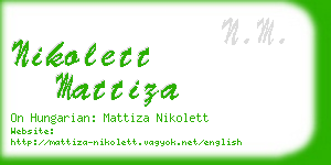 nikolett mattiza business card